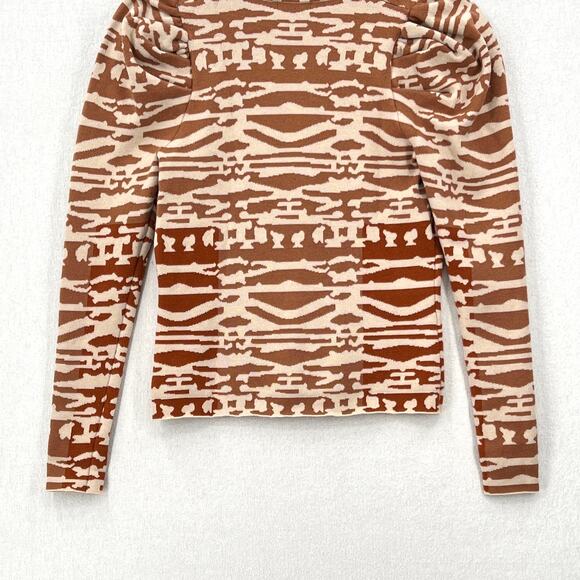 ULLA JOHNSON Rhea Cardigan Sweater Womens XS Puff Sleeve Wool Jacquard Button - Picture 9 of 16